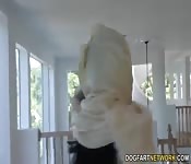 Young hot Arab babe fucking large cock