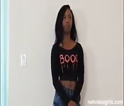 Sexy teen Ebony destroyed