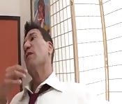 Blonde bombshell spreads wide to take it all