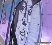 Black on blonde threeway