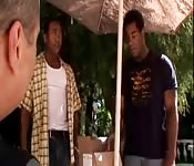 Ebony slut gets it anal