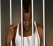 Brunette interracial prison fuck