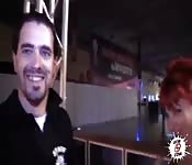 Ebony babe sucking cock