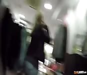 Busty Latina gets fucked in a dressing room